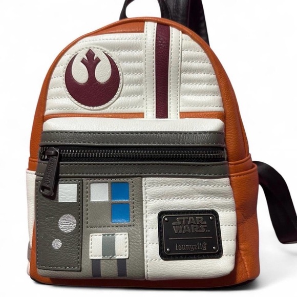 Loungefly Handbags - Loungefly Star Wars Rebel Pilot Mini Backpack in Orange, White, Gray